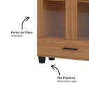 Ver imagem 3 de Estante em Mdf para Livros C58 1 Gaveta 2 Portas Vidro Estilo Industrial Freijó Dalla Costa
