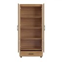 Ver imagem 4 de Estante em Mdf para Livros C58 1 Gaveta 2 Portas Vidro Estilo Industrial Freijó Dalla Costa