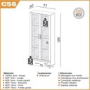 Ver imagem 2 de Estante em Mdf para Livros C58 1 Gaveta 2 Portas Vidro Estilo Industrial Freijó Dalla Costa