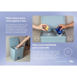 Lixeira de Pedal Trium 20 Litros com Duplo Compartimento ou - 4