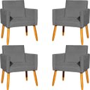 Ver imagem 1 de Kit 4 Poltrona para Sala Recepção Consultório Cadeira Nina Suede Cores Pés Palito