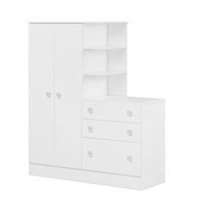 Guarda Roupa Infantil Doce Sonho 2 Portas 3 Gavetas Branco Qmovi