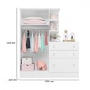 Ver imagem 3 de Guarda Roupa Infantil Doce Sonho 2 Portas 3 Gavetas Branco Qmovi