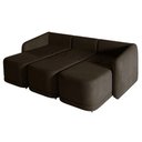 Ver imagem 5 de Sofá Cama Modulado Retrátil e Reclinável Decorativo Varsóvia 246cm Veludo Marrom G33 - Gran Belo