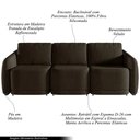 Ver imagem 3 de Sofá Cama Modulado Retrátil e Reclinável Decorativo Varsóvia 246cm Veludo Marrom G33 - Gran Belo