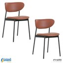 Ver imagem 1 de Kit 2 Cadeiras Agatha Pu Marrom e Pu Cinza - Rivatti
