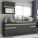 Ver imagem 1 de Armário de Cozinha Compacta com Rodapé Veneza Multimóveis Mp2110.898 Preto/branco