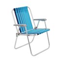 Ver imagem 3 de Kit 4 Cadeira de Praia Camping Alumínio Samoa Azul Tramontina