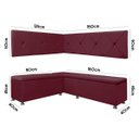 Ver imagem 6 de Kit Canto Alemão 4 Lugares com Baú Veludo Bordo 1,25x1,60m Sofa Store