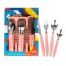 Jogo de Talheres Inox 25 Peças Faqueiro Linha Caprese Com Porta Talher Rosa Fratelli - 7