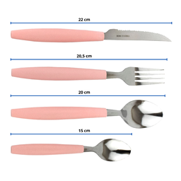 Jogo de Talheres Inox 25 Peças Faqueiro Linha Caprese Com Porta Talher Rosa Fratelli - 5