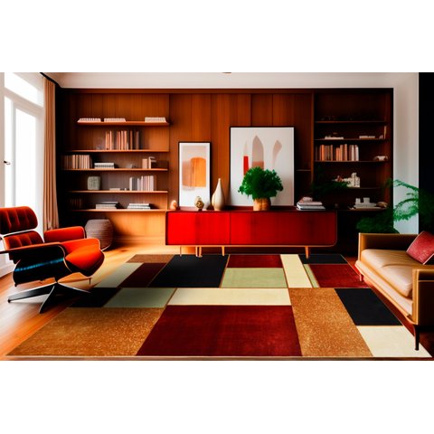 Tapete Rayza Marbella Moderno Retângulos 1.98m X 3.00m