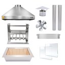 Ver imagem 1 de Kit Churrasqueira Gourmet 3 Águas Inox 304 80cm + Suporte Manual