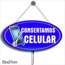 Ver imagem 1 de Display Luminoso Letreiro LED Oval 52x27cm Consertamos Celular Assistência