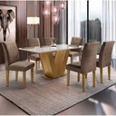 Ver imagem 1 de Conjunto Mesa De Jantar Com 6 Cadeiras Cel Móveis Marrom