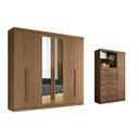 Ver imagem 1 de Guarda Roupa 2 Peças (1guardaroupa+1cômoda) Qc361 Jatobá - Santos Andirá