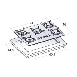 Cooktop 5 Bocas Askoi Preto à Gás GLP Superautomático - 4