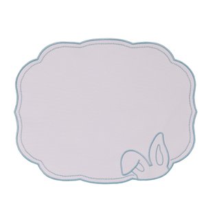 Jogo Americano Bordado Orelhinha Azul