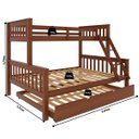 Ver imagem 6 de Beliche Casal Solteiro de Madeira Merk com Cama Auxiliar Casal