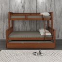 Ver imagem 2 de Beliche Casal Solteiro de Madeira Merk com Cama Auxiliar Casal