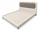 Ver imagem 3 de Conjunto King Cama Cabeceira Sofia Estofada Linho Aveludado Bege/Fendi