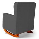 Ver imagem 5 de Poltrona de Amamentação e Descanso Zoe com Base Balanço e Puff Linho Cinza - Desk Design
