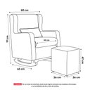 Ver imagem 7 de Poltrona de Amamentação e Descanso Zoe com Base Balanço e Puff Linho Cinza - Desk Design