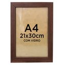 Ver imagem 1 de Moldura Quadro A4 21x30cm Diploma Certificado Foto com Vidro Empório do Adesivo Moldura Madeira Escu