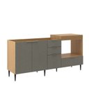 Ver imagem 2 de Balcão para Pia e Cooktop 190cm 4 Portas 2 Gaveta Alice