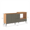 Ver imagem 3 de Balcão para Pia e Cooktop 190cm 4 Portas 2 Gaveta Alice