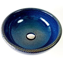 Cuba de Apoio Evier Art Blue 41x15 Hand Made - 5