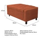 Ver imagem 3 de Kit Cabeceira e Calçadeira Baú Solteiro Everest P02 90cm para Cama Box Suede Terracota