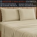 Ver imagem 2 de Conjunto Cama Casal Queen Size Kayla 04 Pç Bordado 300 Fios:Caqui