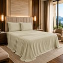 Ver imagem 1 de Conjunto Cama Casal Queen Size Kayla 04 Pç Bordado 300 Fios:Caqui