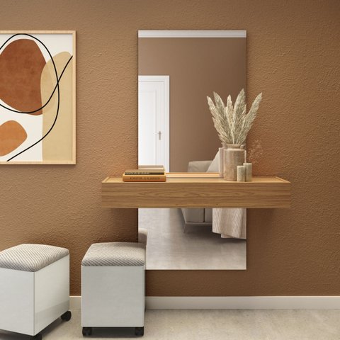 Aparador Suspenso 110cm 01 Gaveta Tb485e Dalla Costa - Freijó/off White