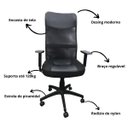 Ver imagem 2 de Cadeira W58-b Presidente Ergonômica Giratória Preta