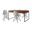 Ver imagem 2 de Mesa Jantar Industrial Retangular Filadélfia 137x90cm Amêndoa com 4 Cadeiras Brancas Eames Base Ferr