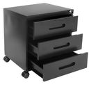 Ver imagem 2 de Gaveteiro Volante 3 Gavetas Preto - Ultra Móveis