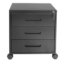 Ver imagem 3 de Gaveteiro Volante 3 Gavetas Preto - Ultra Móveis