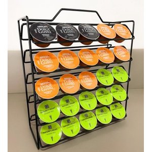 Porta Cápsulas de Café Dolce Gusto 50 Unidades Suporte Reforçado Preto Organizador Suporte Bancada