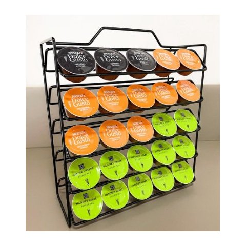 Porta Cápsulas de Café Dolce Gusto 50 Unidades Suporte Reforçado Preto Organizador Suporte Bancada