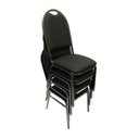 Ver imagem 1 de Cadeira Hoteleira Empilhavel Reforçada Redonda com Puxador para Auditório Recepção Preta Kit 4 Peças