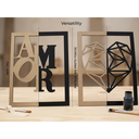 Ver imagem 5 de Kit 2 Quadros Decorativos Parede Mdf Cru Amor Coração Geométrico Casal Sala Quarto