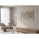 Ver imagem 3 de Kit 2 Quadros Decorativos Parede Mdf Cru Amor Coração Geométrico Casal Sala Quarto
