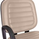 Ver imagem 3 de Cadeira Escritório Plus Size Giratória Costura Bege