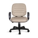 Ver imagem 2 de Cadeira Escritório Plus Size Giratória Costura Bege