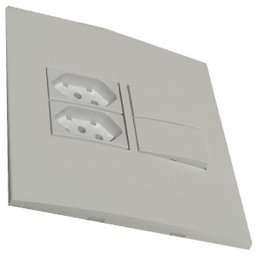 Caixa Versatil Sobrepor Branco - 4x4" 2 Tomadas 2p+t 20 A+2 Interruptor Simples juntas - 1