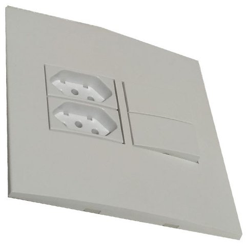Caixa Versatil Sobrepor Branco - 4x4" 2 Tomadas 2p+t 20 A+2 Interruptor Simples juntas
