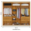 Ver imagem 5 de Guarda-Roupa Casal Oslo 6 Portas 4 Gavetas 100% Mdf Peroba - Madermaques