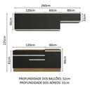 Ver imagem 4 de Armário de Cozinha Completa 260cm Rustic/Preto Glamy Madesa 03